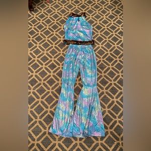 Chasing Fireflies hippie 70s girls Halloween costume with bell bottoms. Size 8.